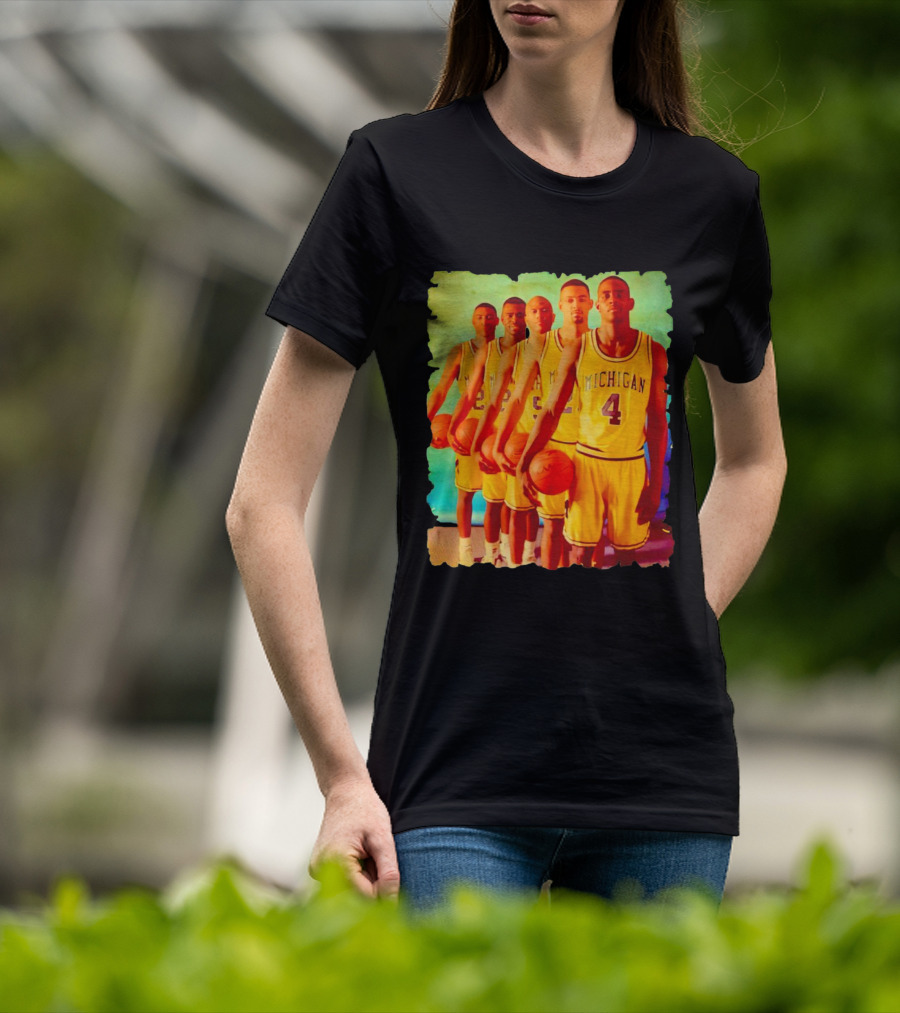 Michigan Wolverines Fab Five Historic Basketball Team T-Shirt