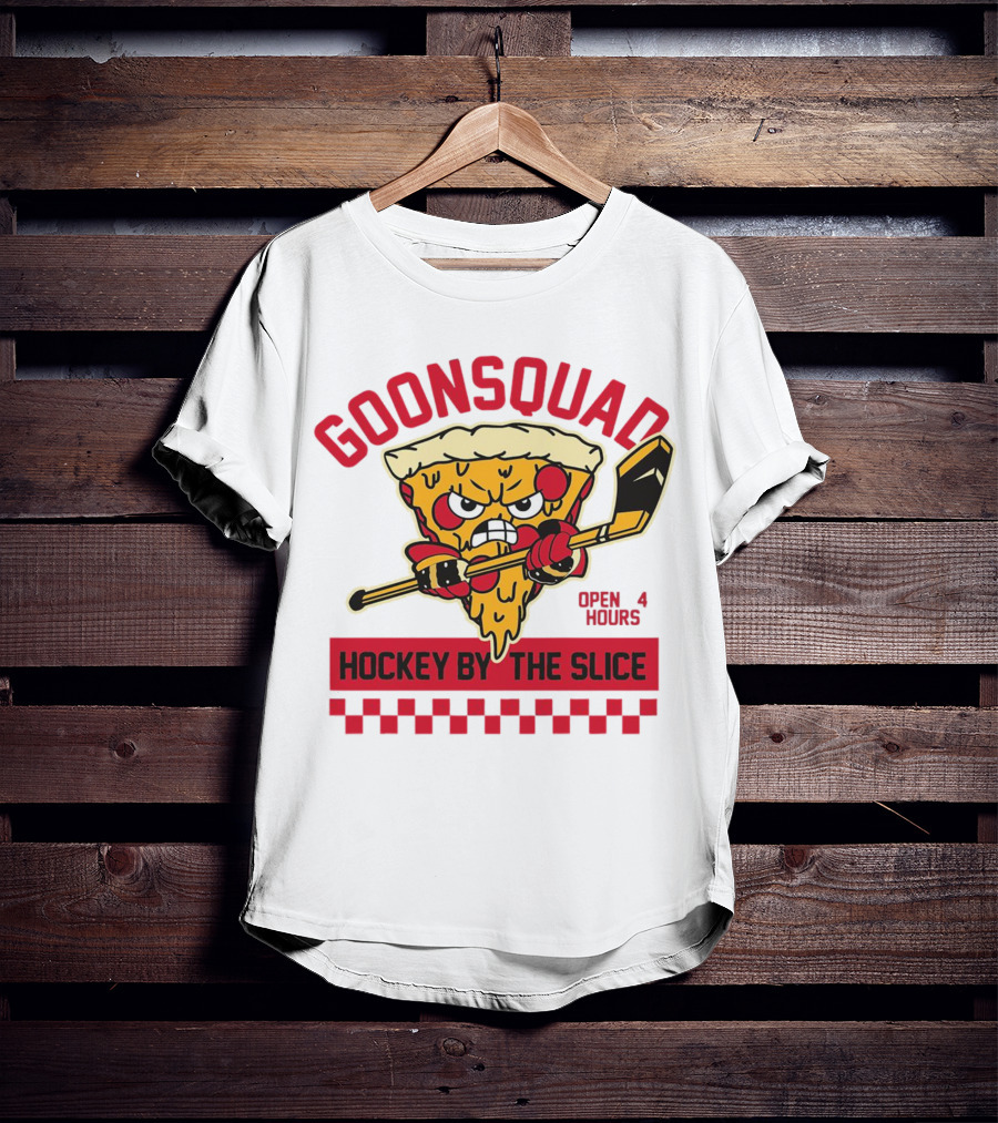 Goonsquad Hockey By The Slice Pizza Warrior Open 4 Hours T-Shirt