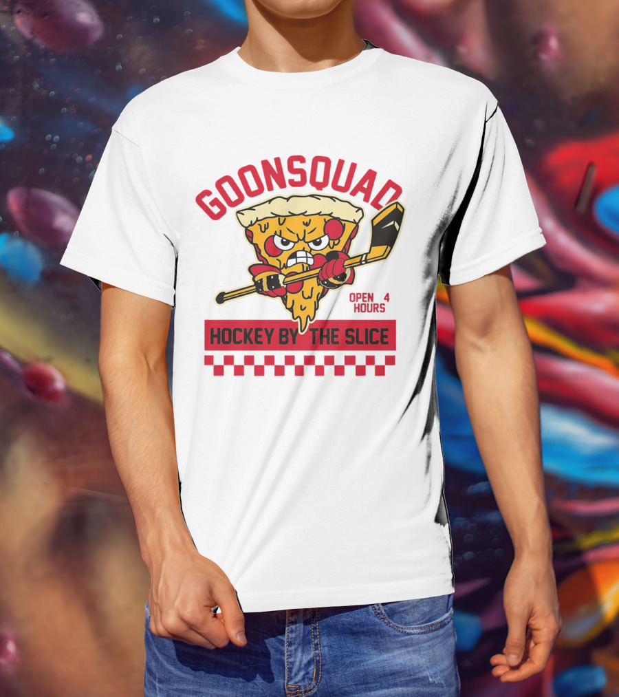 Goonsquad Hockey By The Slice Pizza Warrior Open 4 Hours T-Shirt