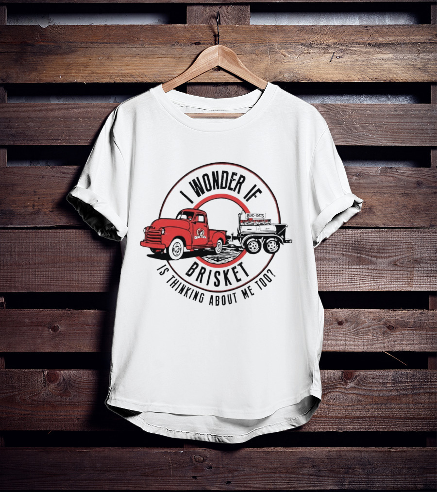I Wonder If Brisket Is Thinking About Me Too Vintage Truck BBQ T-Shirt