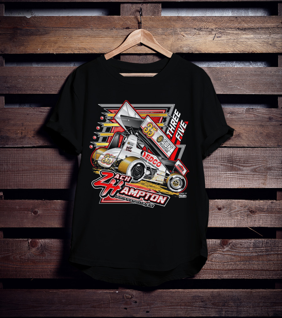 Zach Hampton Indianapolis IN Three Five 35 Sun Sprint Car Racing T-Shirt