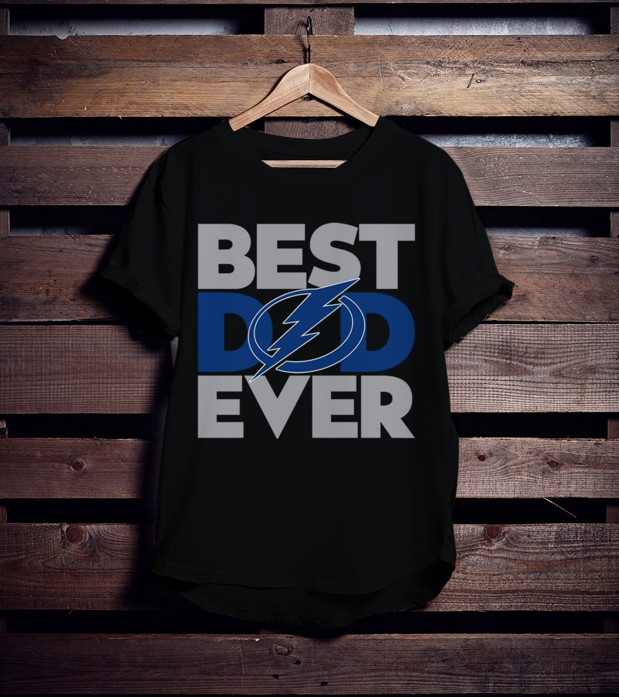 Best Dad Ever NHL Tampa Bay Lightning Bolt T-Shirt