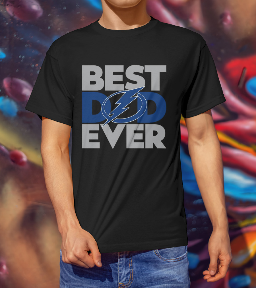 Best Dad Ever NHL Tampa Bay Lightning Bolt T-Shirt