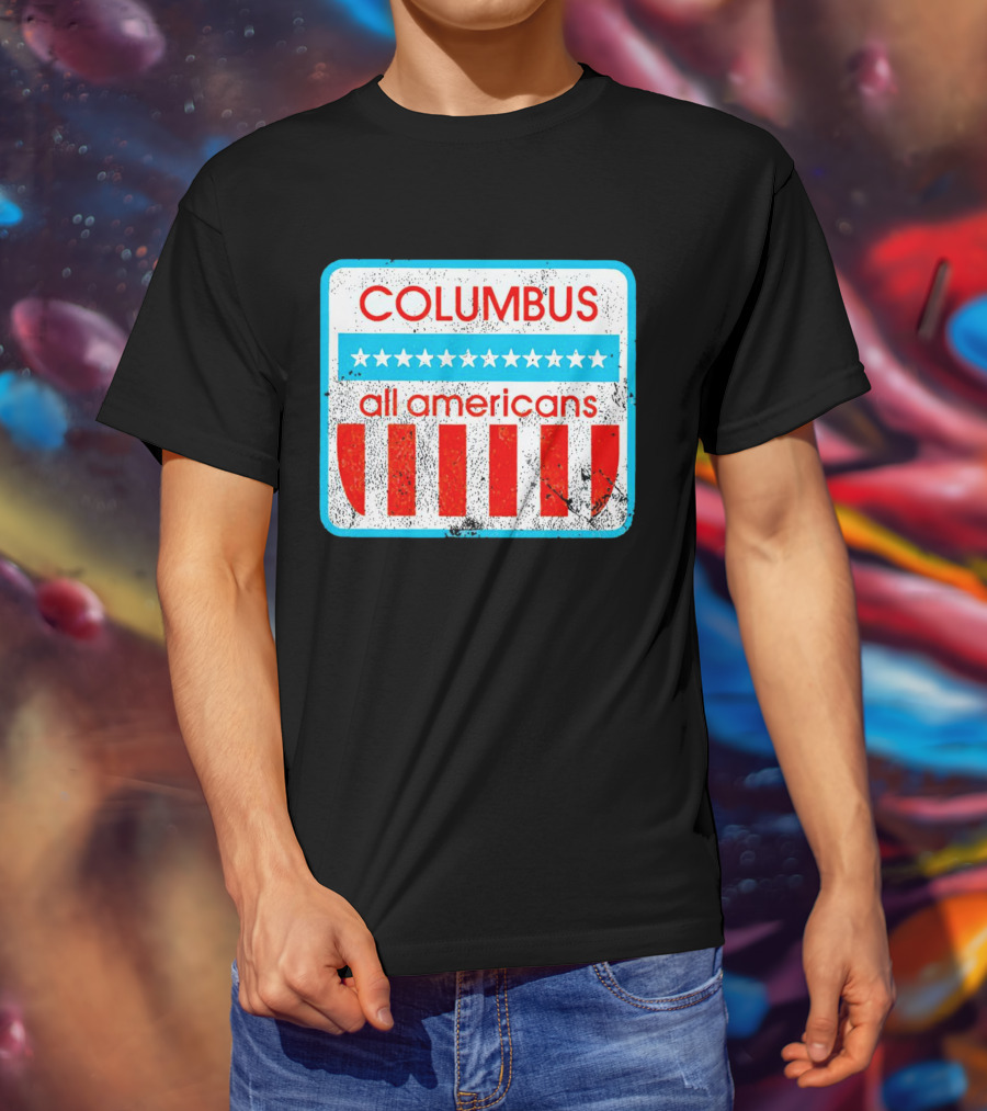 Columbus All Americans Stars And Stripes Softball T-Shirt