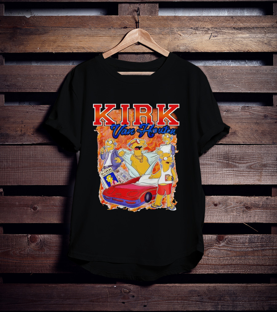 Kirk Van Houten Vintage Comic Car Flames Drink T-Shirt