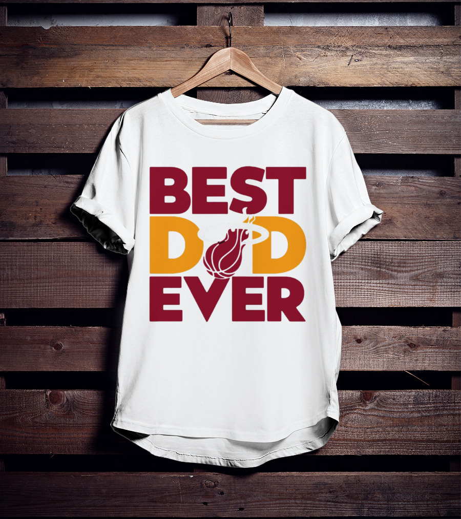Best Dad Ever NBA Miami Heat Basketball Fan T-Shirt