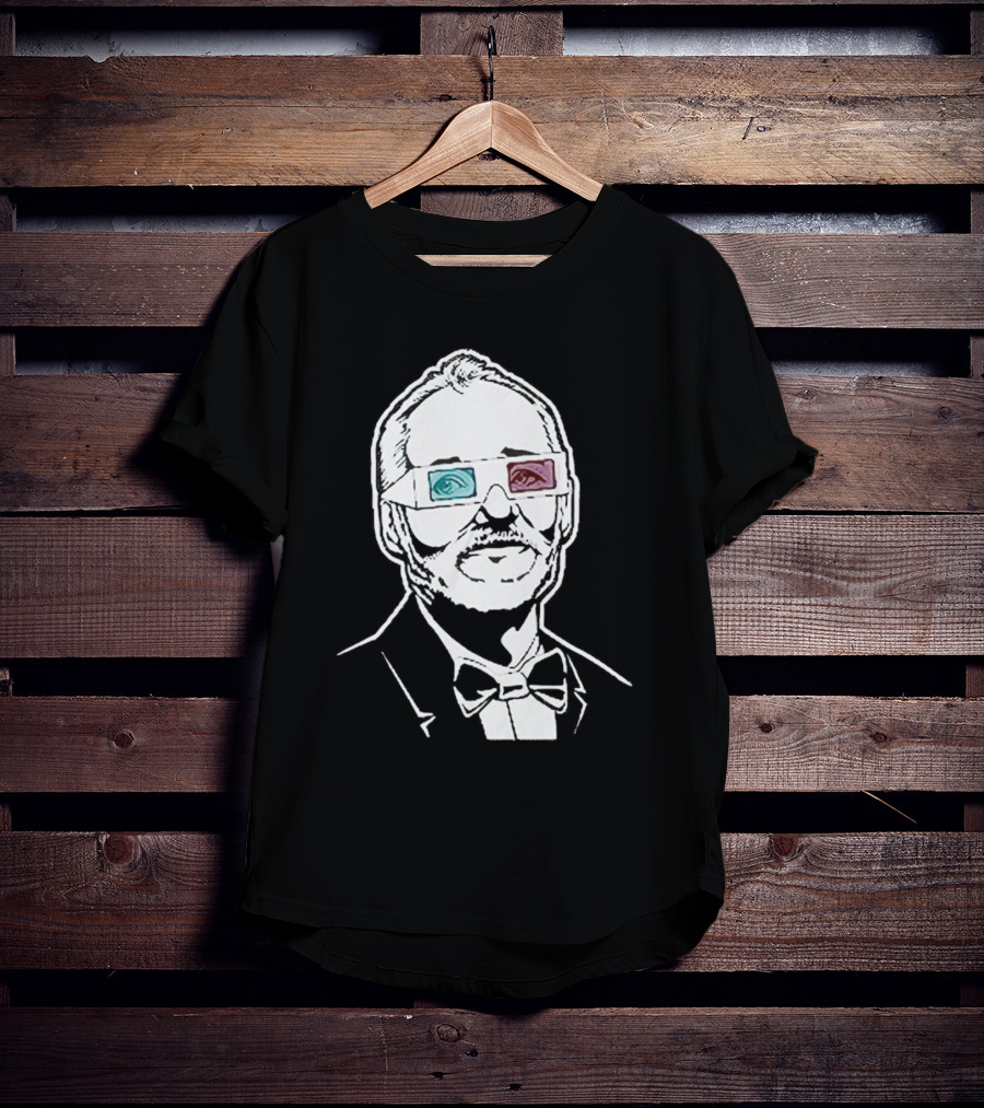 Black The Chivery Bill Murray BFM 3D Glasses T-Shirt