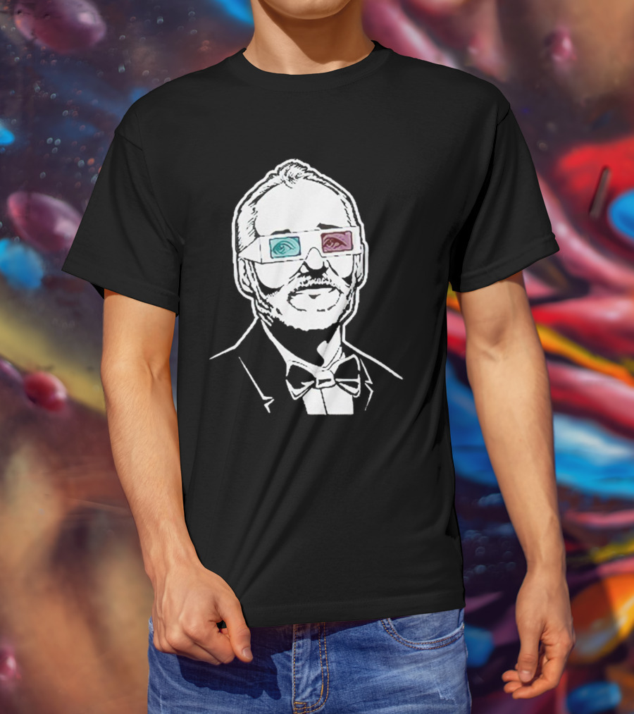 Black The Chivery Bill Murray BFM 3D Glasses T-Shirt