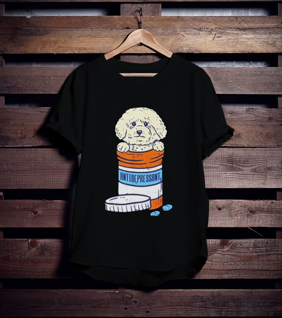 Bichons Frises Antidepressant Dog In Pill Bottle T-Shirt