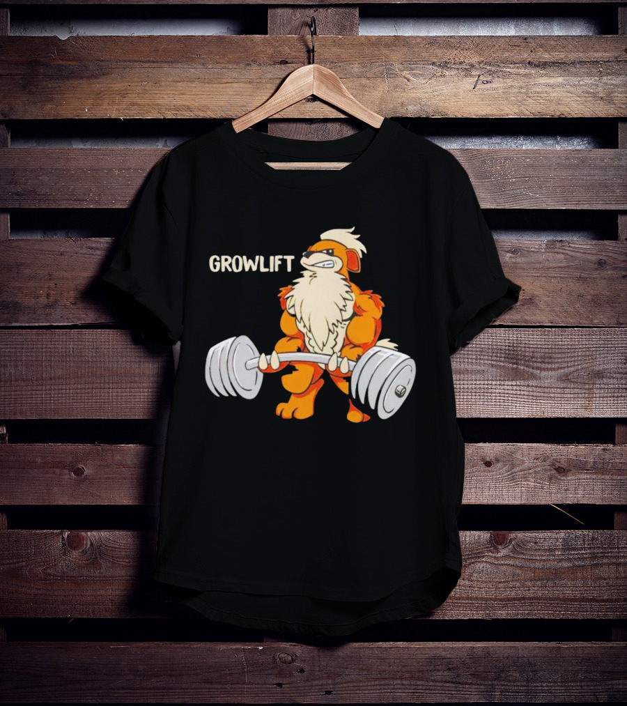 Growlift Lifting Barbell Cartoon Monster T-Shirt