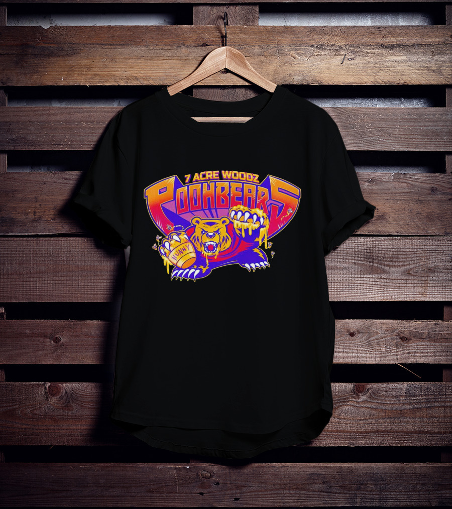 7 Acre Woodz Poohbearz Hunny Bear Roaring Claw T-Shirt