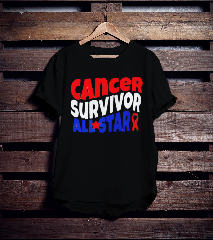 Cancer Survivor All Star Red White Blue T-Shirt