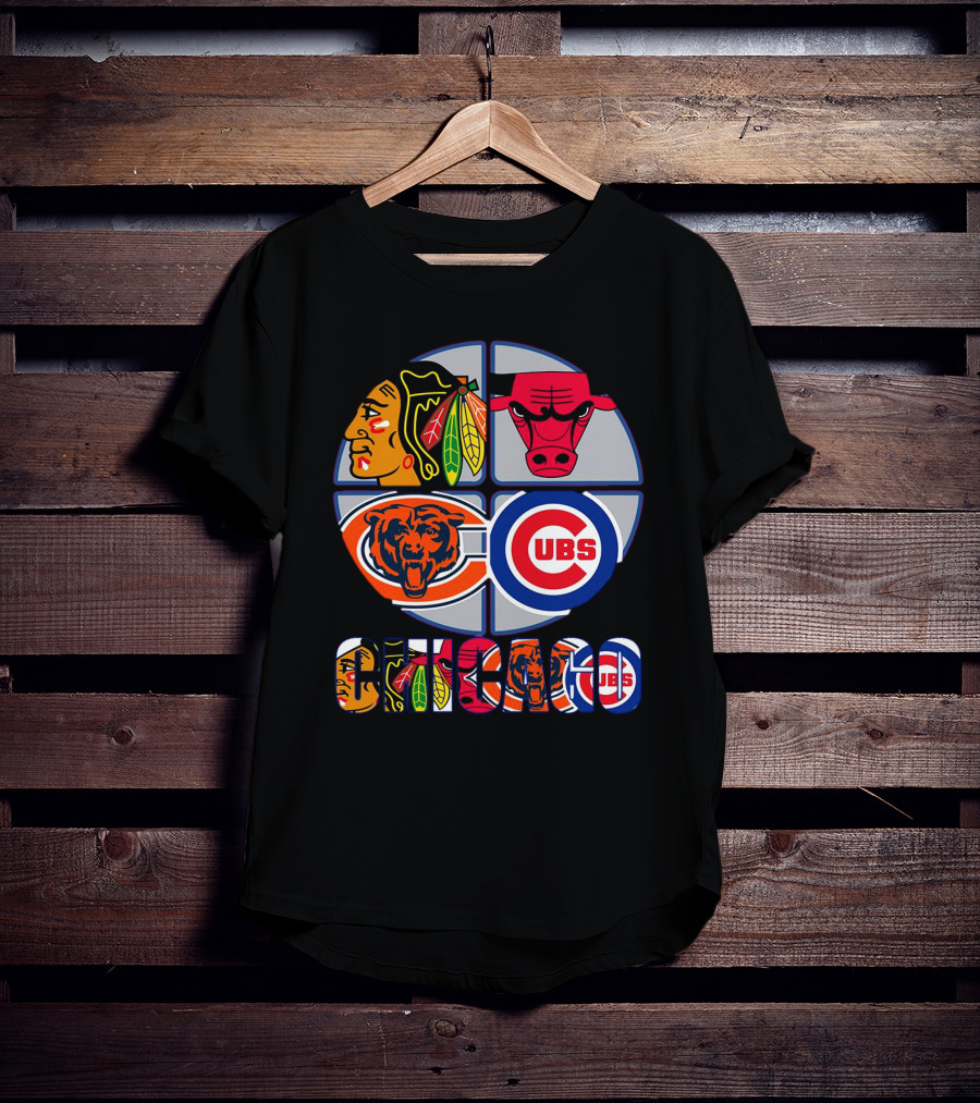 Chicago Sports Blackhawks Bulls Bears Cubs T-Shirt