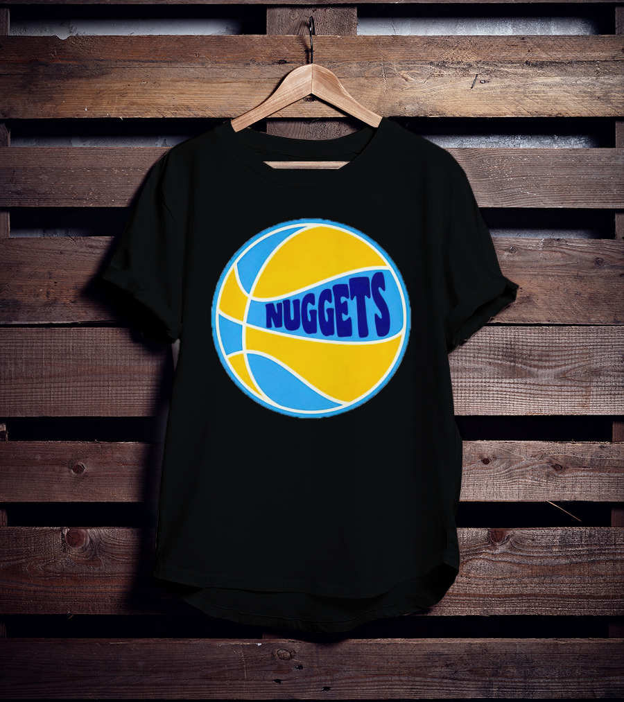 Nuggets Retro Blue And Yellow Basketball T-Shirt