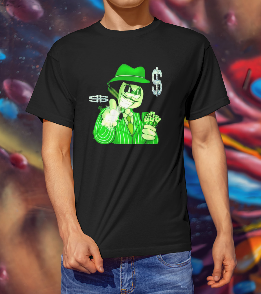 Gangsta Sponge Whang Dollar Suit Fedora Money T-Shirt