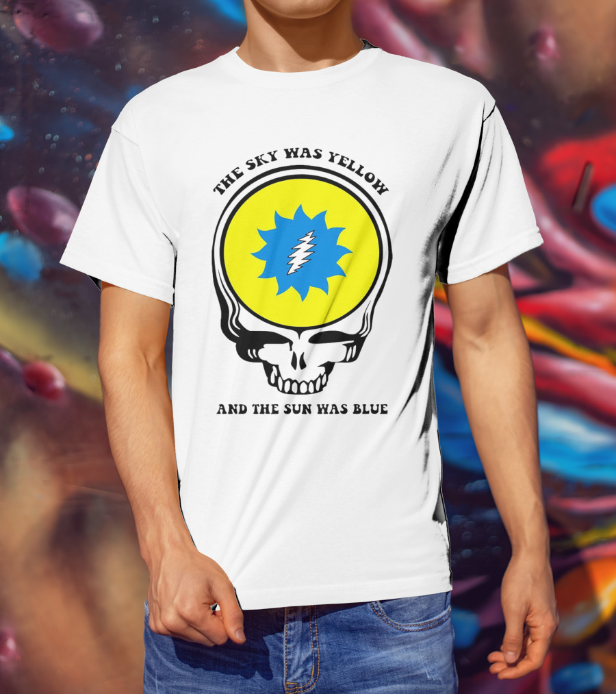 Grateful Dead Skull With Yellow Sky And Blue Sun Iconic T-Shirt