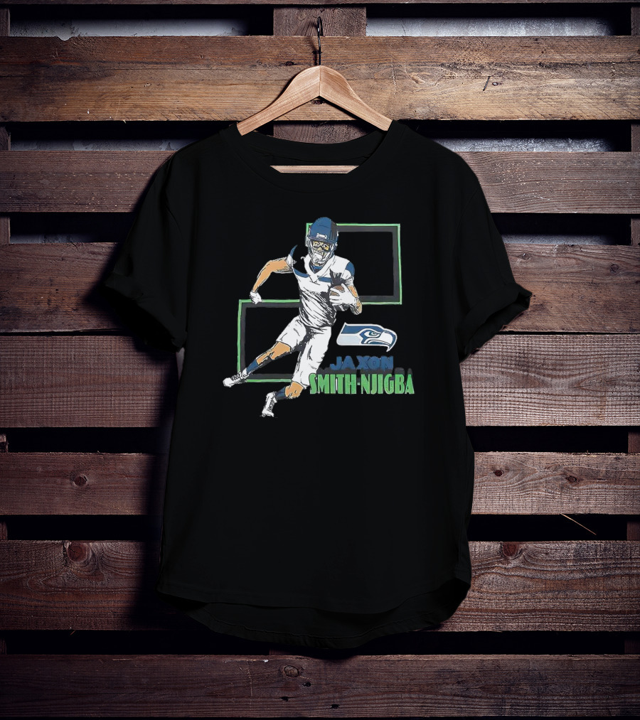 Seattle Seahawks Jaxon Smith-Njigba Football Illustration Draft Pick T-Shirt