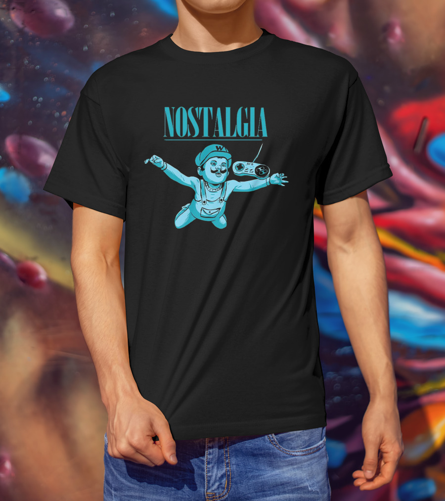 Nostalgia: Wario X Nirvana’s Nevermind Nineties Game Controller Classic T-Shirt