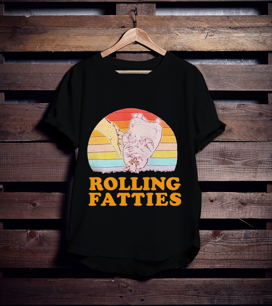 Cat Rolling Fatties Retro Vibes T-Shirt