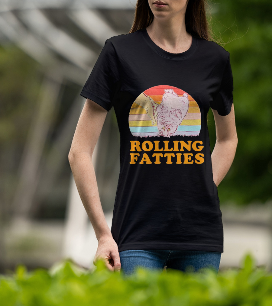 Cat Rolling Fatties Retro Vibes T-Shirt
