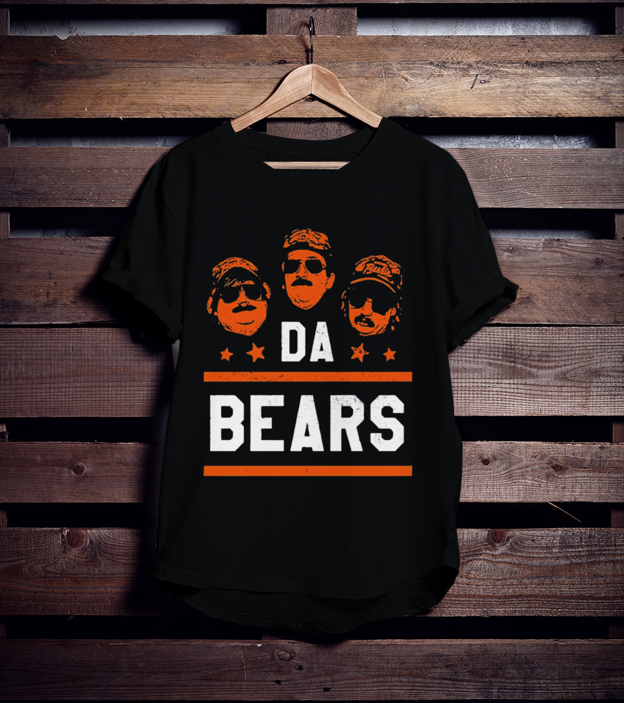 DA BEARS Chicago Sports Icons Orange Stars T-Shirt