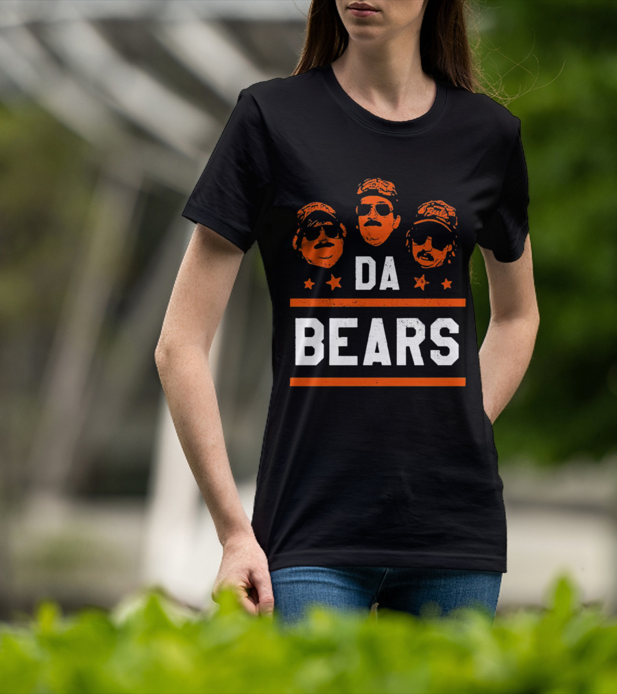 DA BEARS Chicago Sports Icons Orange Stars T-Shirt