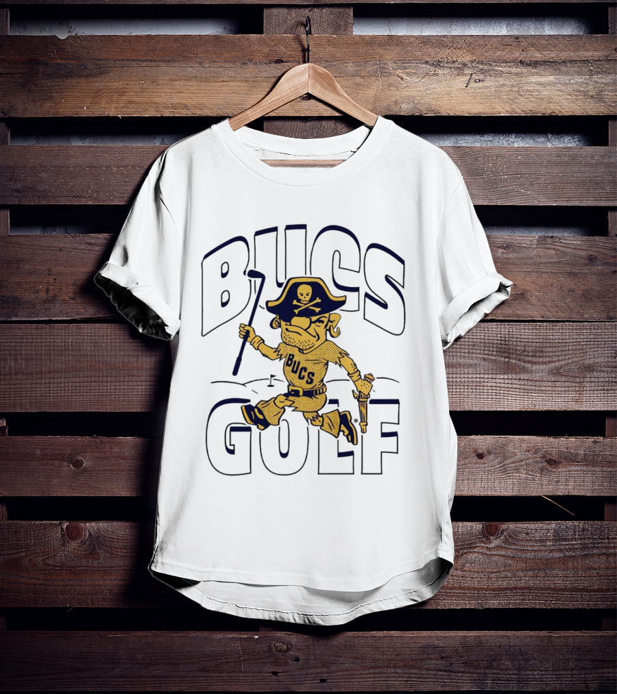 Bucs Golf Pirate With Skull Hat And Cane T-Shirt