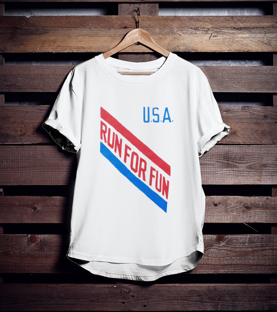 U.S.A. Red And Blue Run For Fun T-Shirt