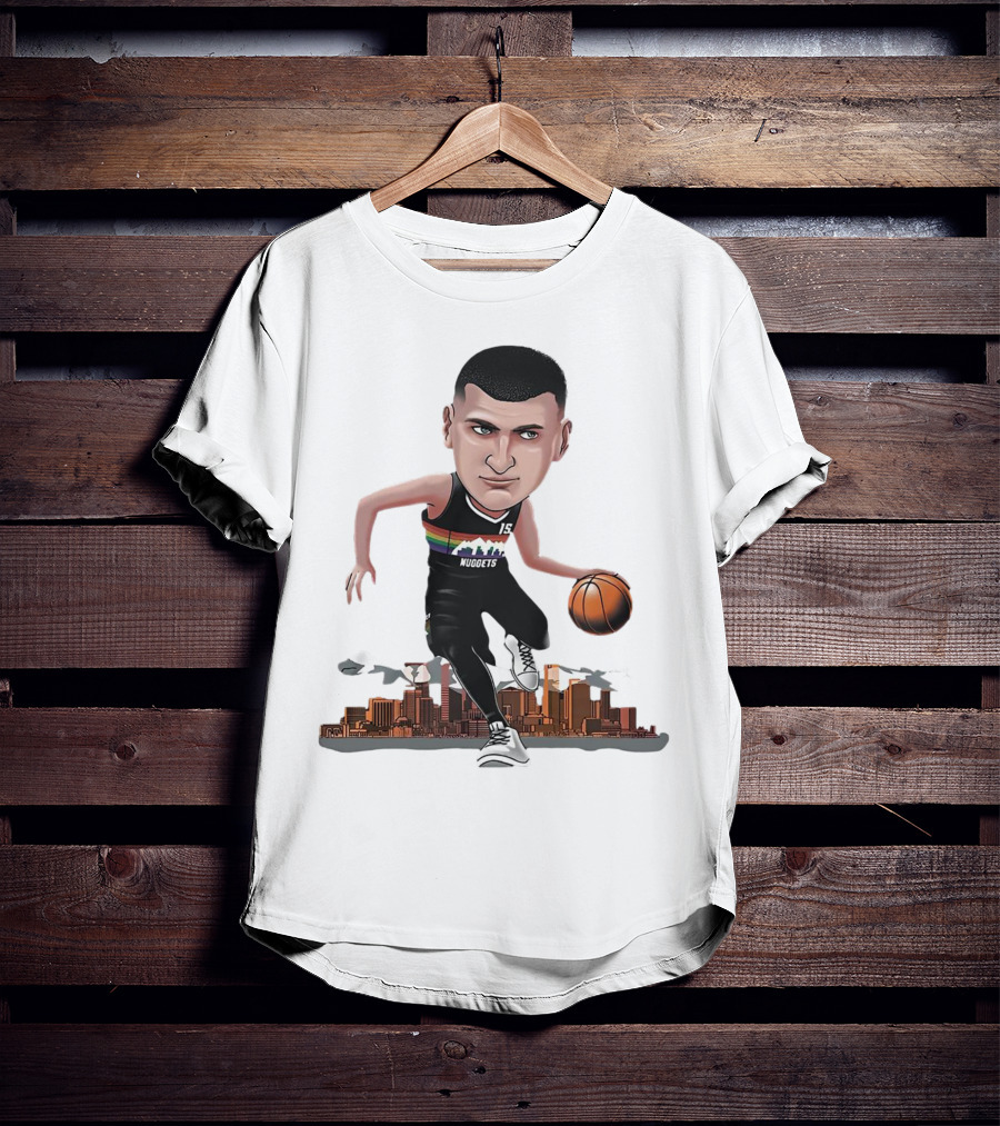 Nikola Jokić MVP Nuggets City Basketball Cartoon Player T-Shirt