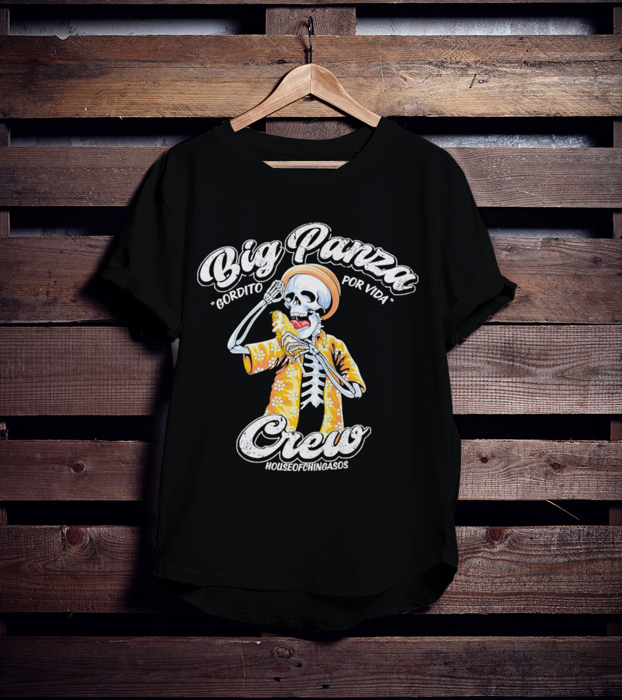 Big Panza Crew Gordito Por Vida House Of Chingasos Skeleton In Hawaiian T-Shirt