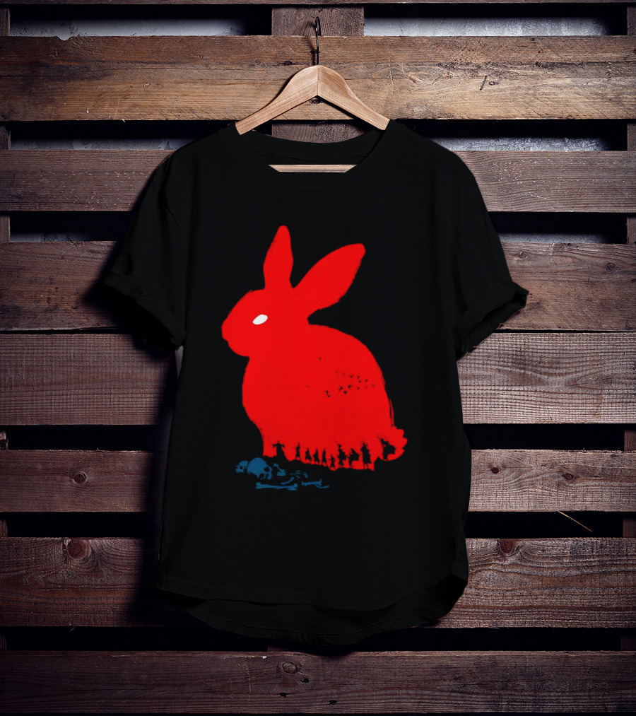 Death Awaits Red Rabbit Skull T-Shirt