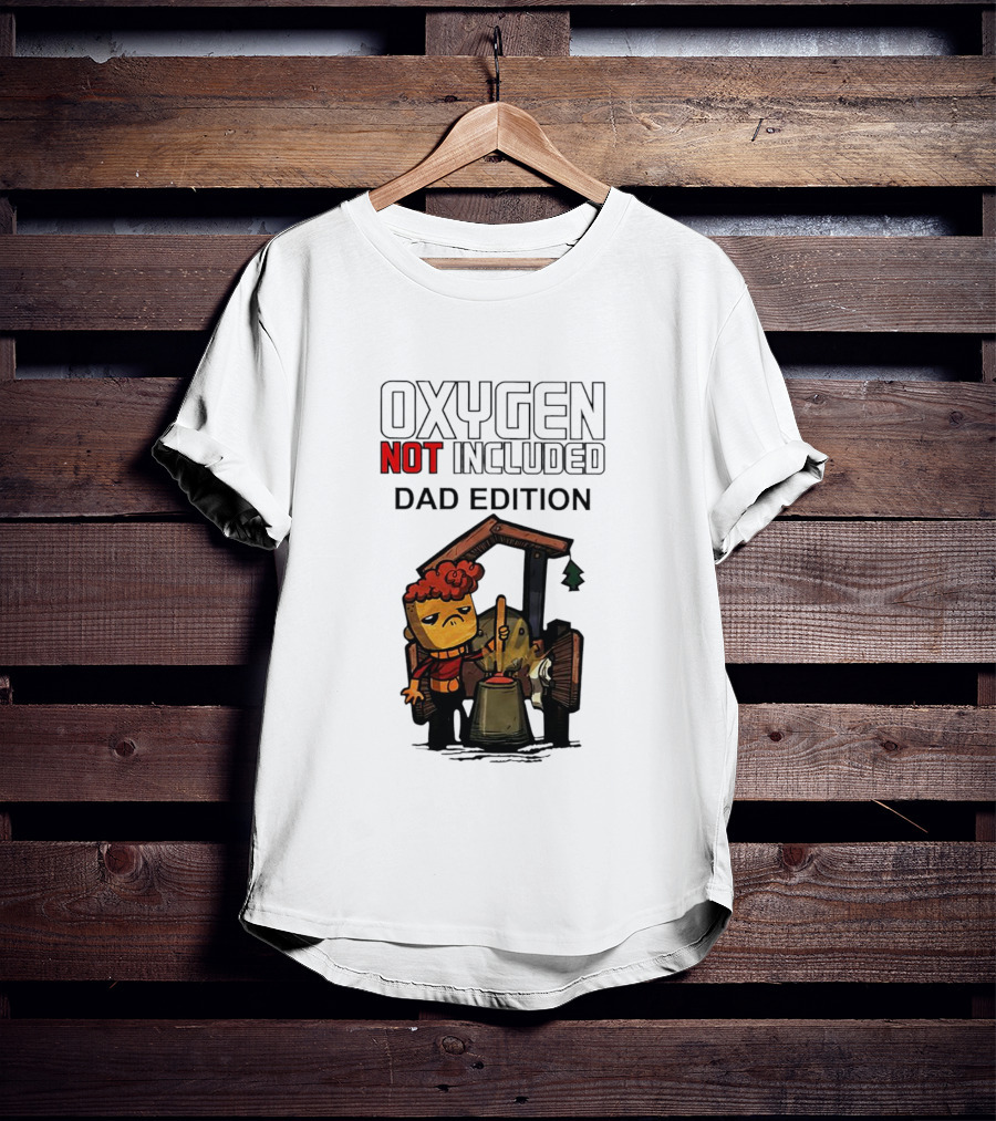 Oxygen Not Included Dad Edition Cartoon Character With Tool And Machine T-Shirt