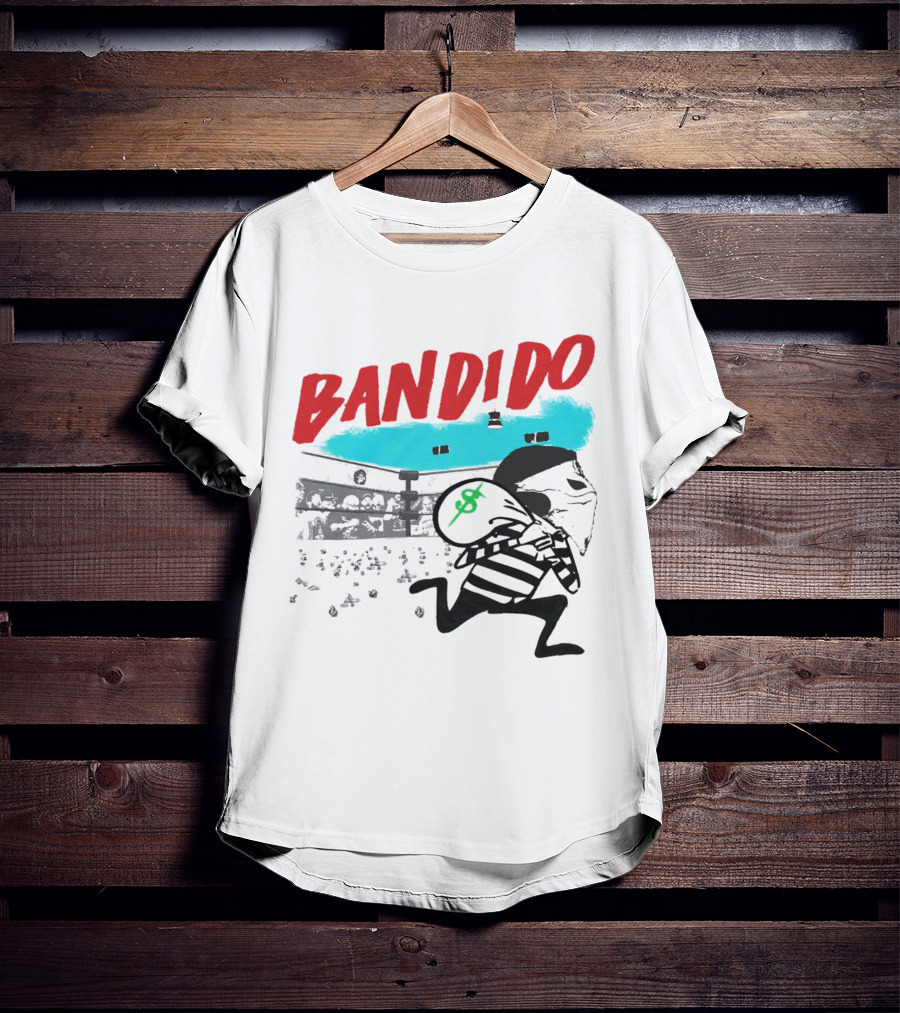 Bandido Ándale Wrestling Heist Comic Style With Luchador Ring And Money Bag T-Shirt