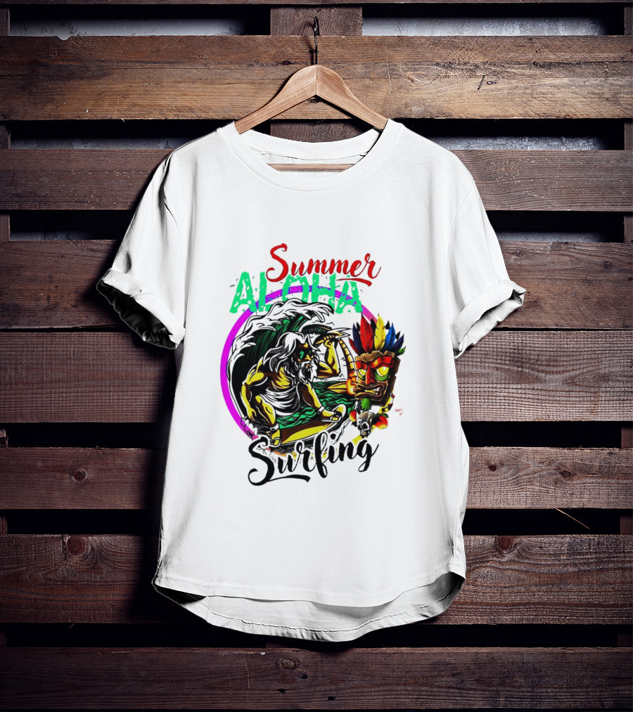 Summer Aloha Surfing Tiki Spirit Adventure T-Shirt