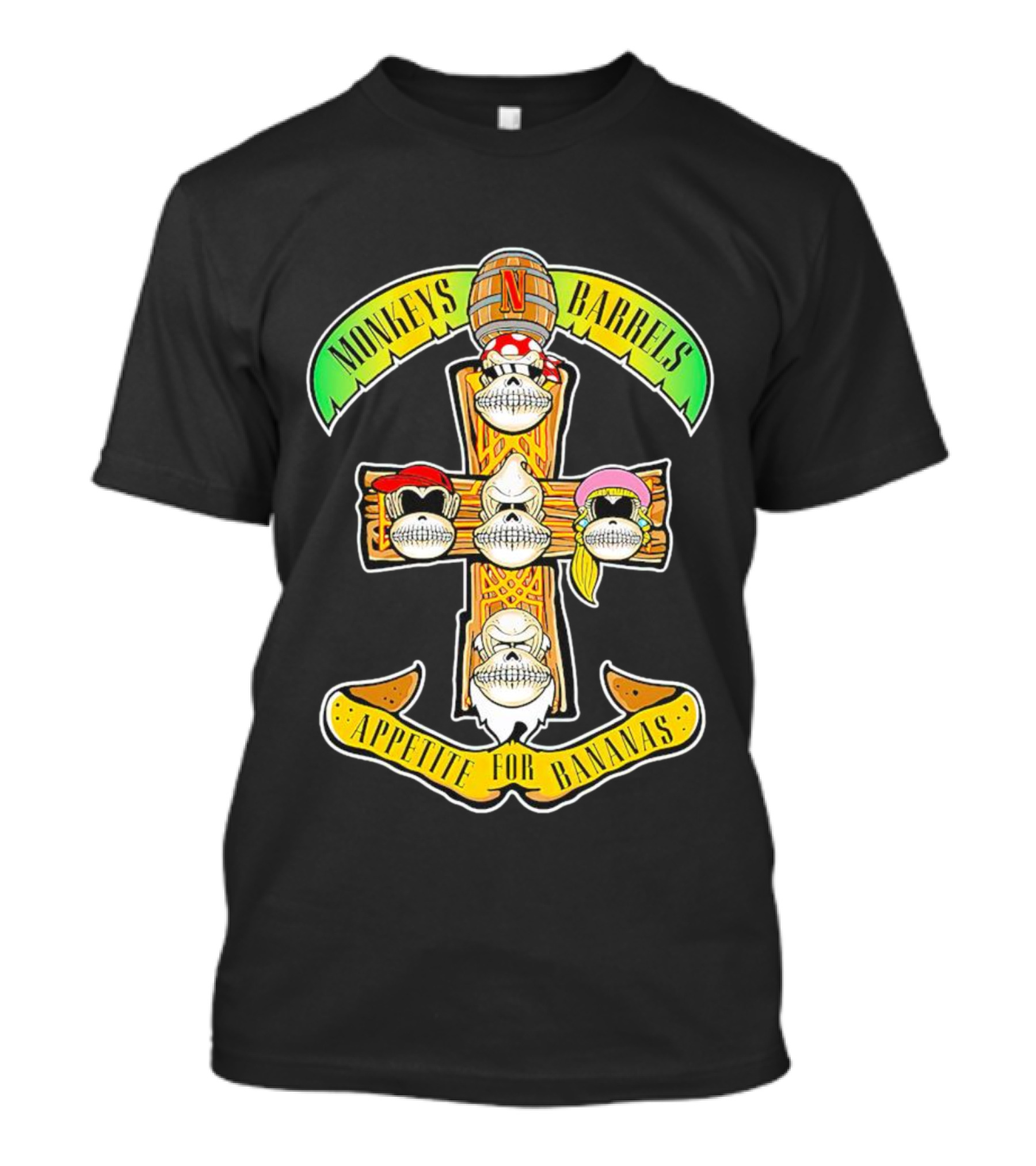 Monkeys Barrels Appetite For Bananas Donkey Kong T-Shirt