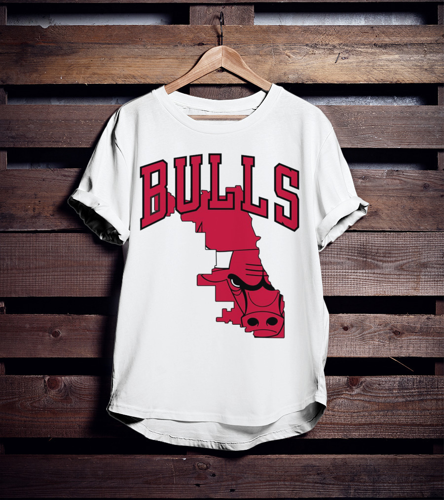 Bulls Chicago Map T-Shirt
