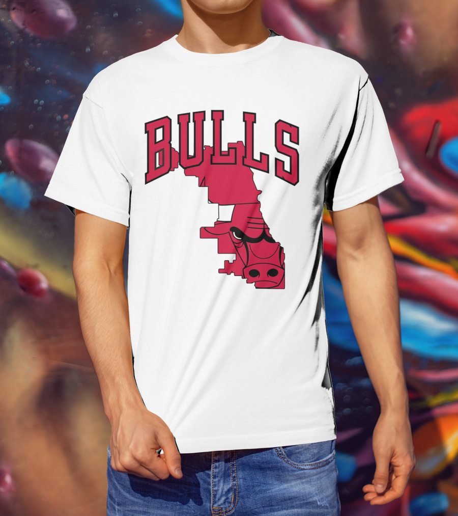 Bulls Chicago Map T-Shirt