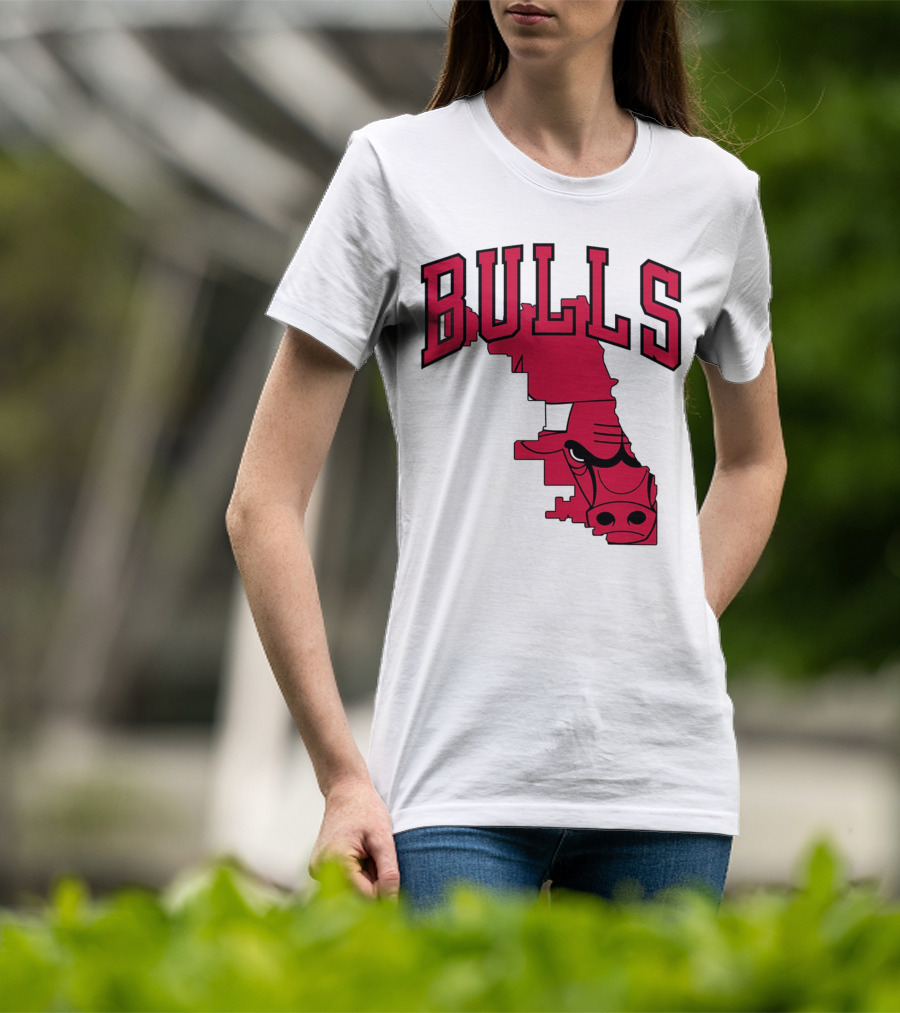 Bulls Chicago Map T-Shirt
