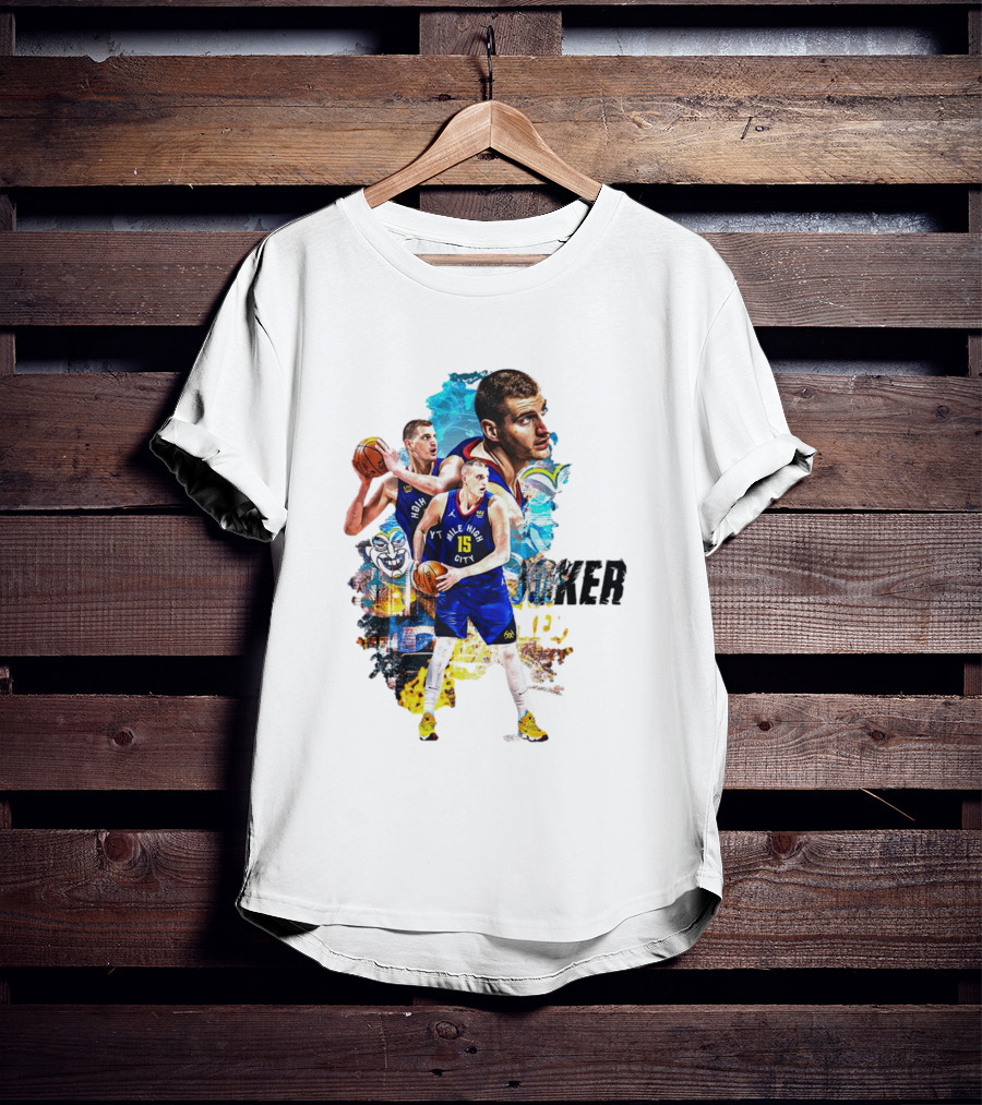 Nikola Jokic Joker Denver Basketball Player Dynamic Collage T-Shirt