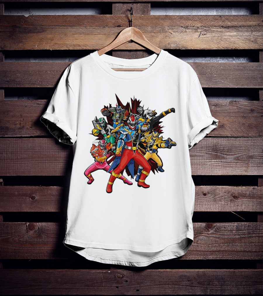 Power Rangers Dino Fury Team Formation Battle Poses T-Shirt