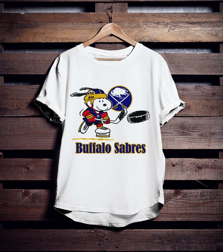 Snoopy Buffalo Sabres Hockey Player With Puck T-Shirt