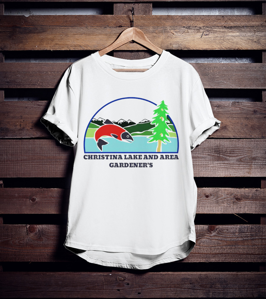 Christina Lake And Area Gardener’s Salmon And Evergreen Landscape T-Shirt