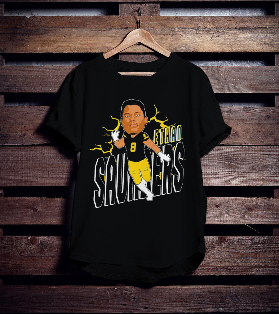 Ethan Saunders Number 8 Delaware Fightin’ Blue Hens Football T-Shirt
