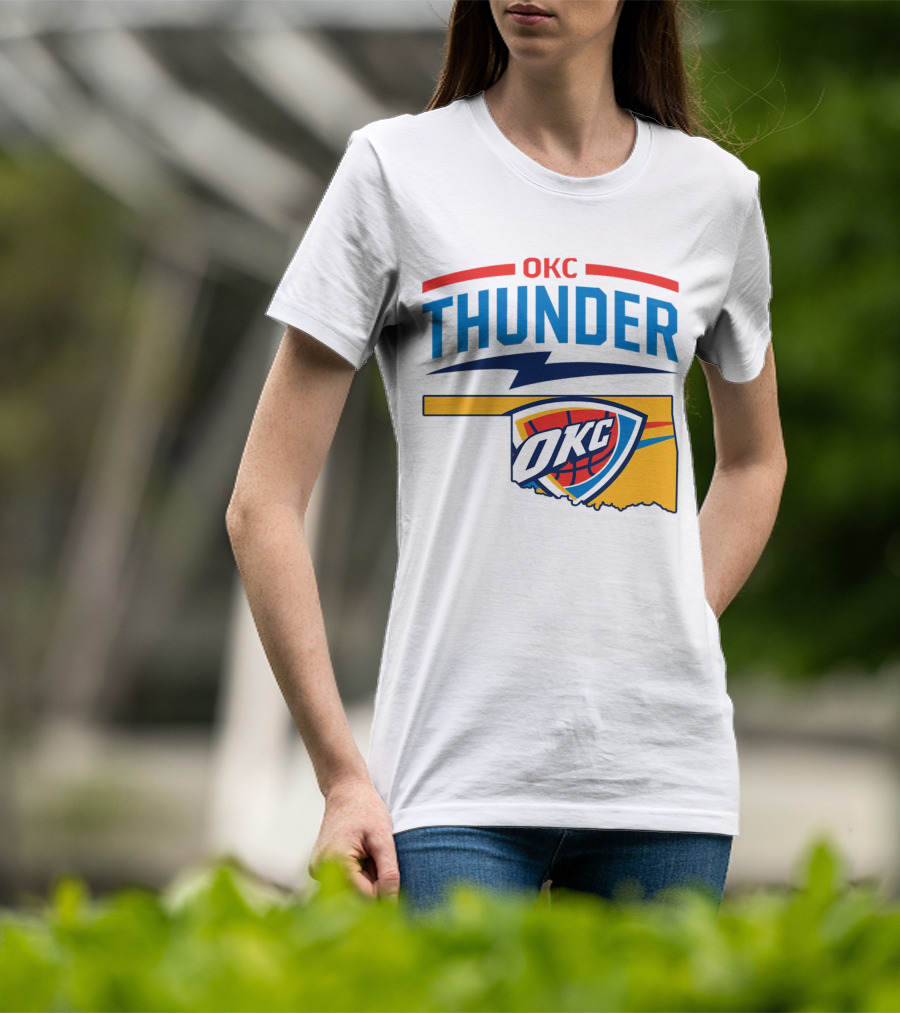 OKC Thunder Basketball Oklahoma Map T-Shirt