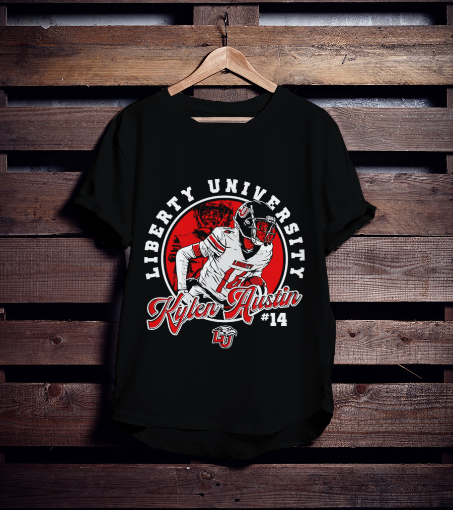 Liberty University Kylen Austin #14 NCAA Football Caricature T-Shirt