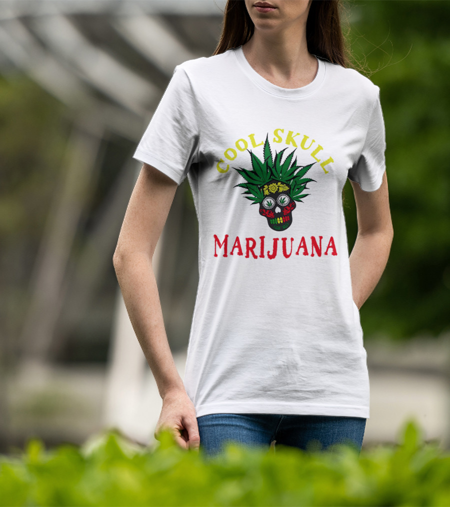 Cool Skull Marijuana Weed Lovers T-Shirt