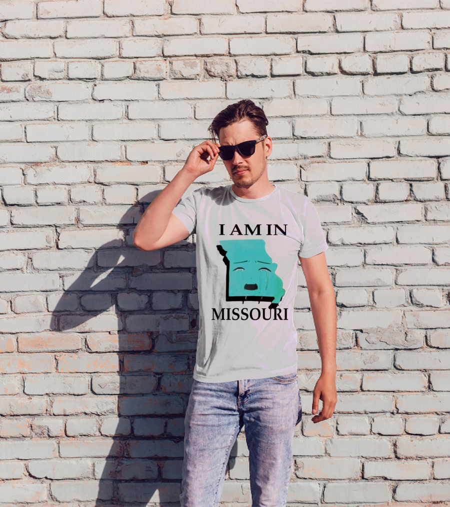 I Am In Missouri Crying Map Face T-Shirt