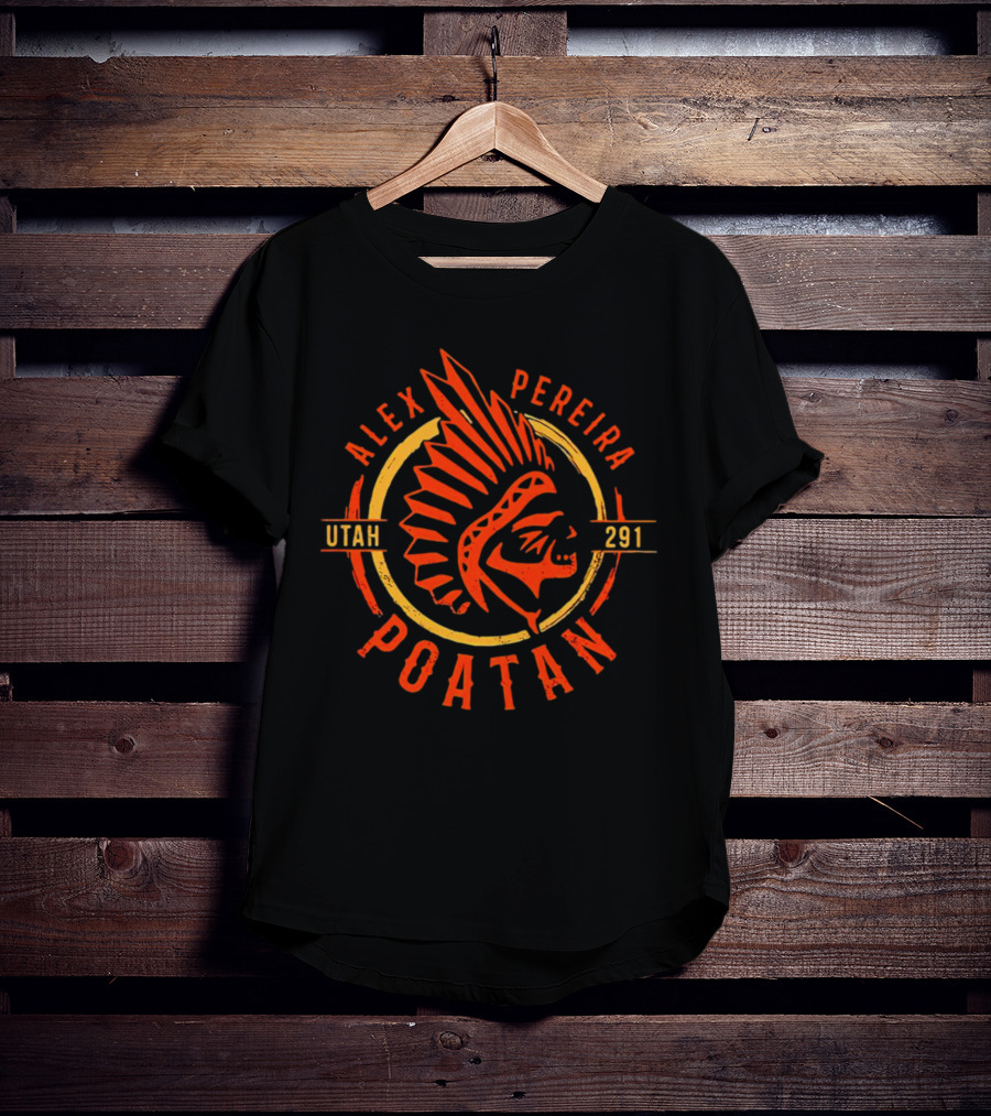 Alex Pereira Poatan Utah 291 Native Headress T-Shirt