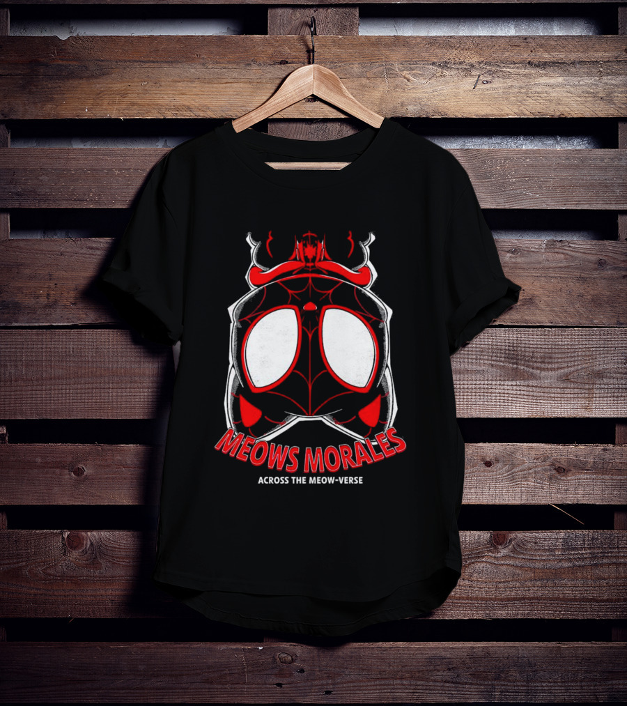 Meows Morales Across The Meow-Verse Spider Cat Mask T-Shirt