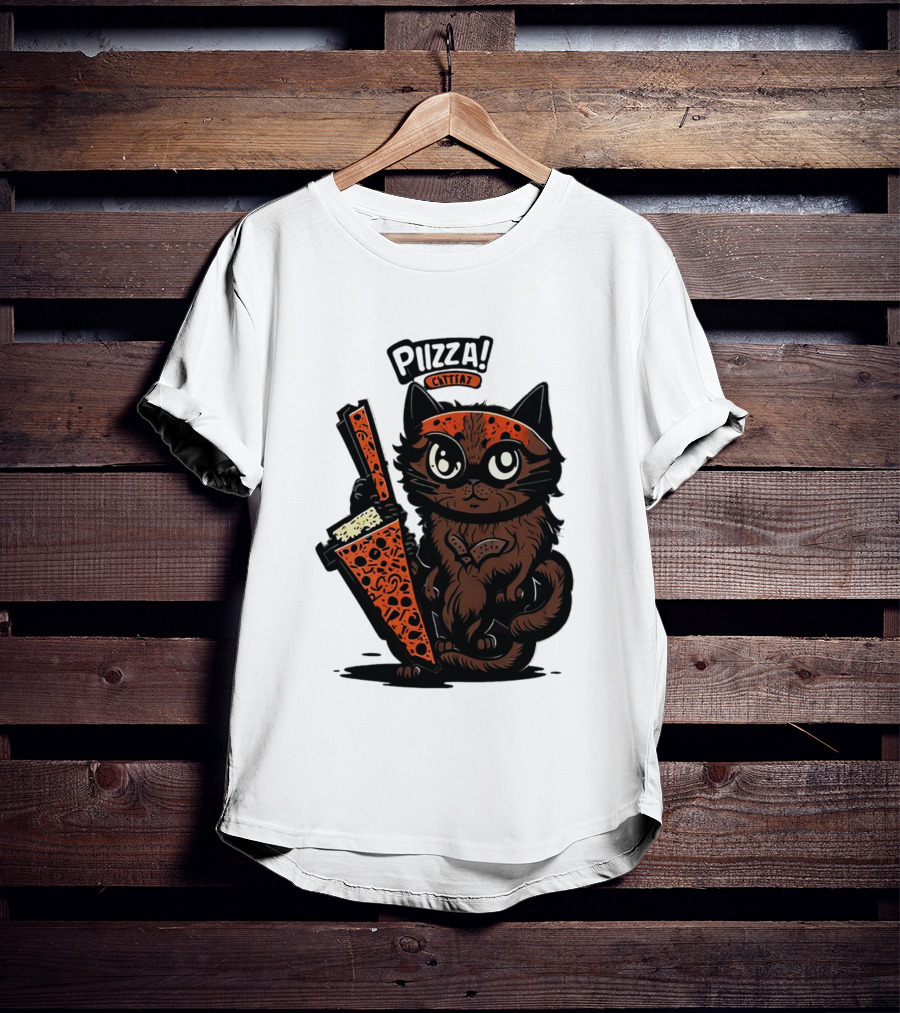 Pizza Cat Cattfat Meow That's A Good Slice T-Shirt